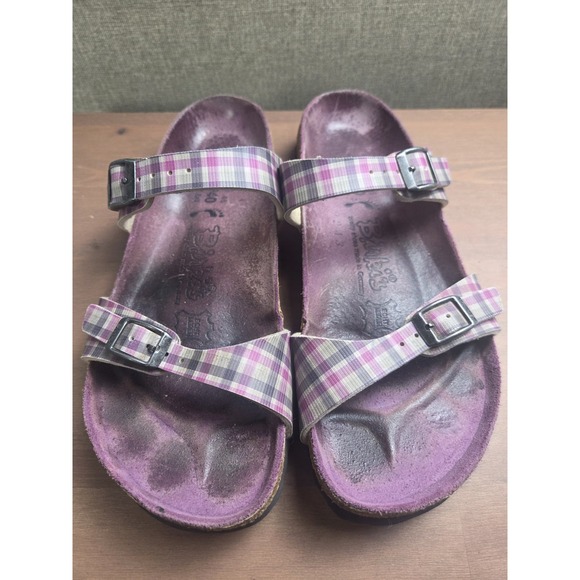 Birkenstock Shoes - Birkenstock Birkis Size EU 40 (L6 M4) Pink Plaid Double Strap Buckle Sandal